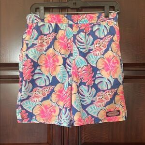 Vineyard Vines Blue and Pink Floral Swim Shorts